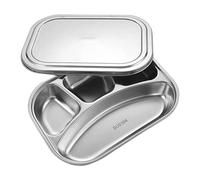 ZYAGH Assiette À Dîner Avec Couvercle En Acier Inoxydable 304