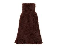 ZYAGH Autumn And Winter Lace Coral Fleece Socks Cover Thermal High Elastic Stacking Thick Plush(Dark Coffee)