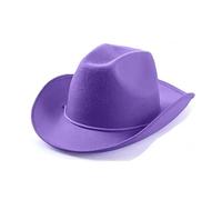 ZYAGH Chapeau Cowboy Chapeau de Cow-Girl, Chapeau de Cowboy, Chapeau de Princesse en Feutre, Accessoire de Costume for Enterrement de Vie de Jeune Fille, fête d'anniversaire for Women and Men(Purple)