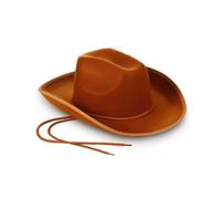 ZYAGH Chapeau Cowboy Chapeau de Cow-Girl, Chapeau de Cowboy, Chapeau de Princesse en Feutre, Accessoire de Costume for Enterrement de Vie de Jeune Fille, fête d'anniversaire for Women and Men(Brown)