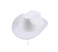 ZYAGH Chapeau Cowboy Chapeau de Cow-Girl, Chapeau de Cowboy, Chapeau de Princesse en Feutre, Accessoire de Costume for Enterrement de Vie de Jeune Fille, fête d'anniversaire for Women and Men(White)