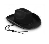 ZYAGH Chapeau Cowboy Chapeau de Cow-Girl, Chapeau de Cowboy, Chapeau de Princesse en Feutre, Accessoire de Costume for Enterrement de Vie de Jeune Fille, fête d'anniversaire for Women and Men(Black)