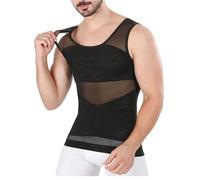 ZYAGH Chemise Sculptante T-Shirt de Compression Thoracique for Homme for masquer la gynécomastie, Poitrine Fine, Ventre Plat, débardeur for l'été pour Hommes(Black,XL)