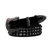 ZYAGH Genuine Cowhide Leather Belt For Men, Punk Style Studded Hardware Trendy And Unique Hip-hop(105cm)
