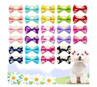 ZYAGH Lot de 10/20/30 nœuds for toilettage d'animaux de Compagnie, mélange de Couleurs, Accessoires for Cheveux de Petits Chiens, Bandes en Caoutchouc(Style 7,10PCS)