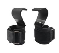 ZYAGH Lot de 2 ou 1 poignées d'haltérophilie avec Bandes de Poignet, Sangles de Barre de Gymnastique, Gants de Traction et de Musculation(Black-A-2PCS)