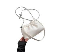 ZYAGH Petit sac seau en cuir PU for femme, sac à bandoulière, sac à main et porte-monnaie avec chaîne et poignée courte(Beige)