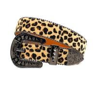ZYAGH Popular Leopard Print Women's Belt Decorative Leather Versatile And Simple Trouser(125cm)