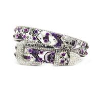 ZYAGH Punk-inspired Trendy Women's Thin Belt With Rhinestone Embellishments(105cm)