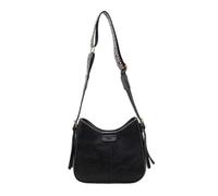 ZYAGH Retro Wide-Strap Women's Shoulder Bag Luxurious Versatile Crossbody Bag PU Fabric Shoulder Bag(Black)