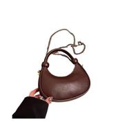 ZYAGH Sac à bandoulière croissant de lune, sac à main rétro de couleur unie, tendance et élégant, chaîne à bandoulière for femmes(Coffee)