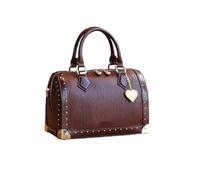 ZYAGH Sac à main Vintage en forme de boîte à rivets, sac à main de rue personnalisé Boston(Brown)