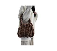 ZYAGH Sac d'ordinateur créatif en fil de velours fait à la main, sac à tricoter à ligne épaisse, sac à bandoulière à main(23,28X20X20CM)