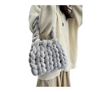 ZYAGH Sac d'ordinateur créatif en fil de velours fait à la main, sac à tricoter à ligne épaisse, sac à bandoulière à main(16,35X29X20cm)