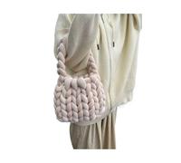 ZYAGH Sac d'ordinateur créatif en fil de velours fait à la main, sac à tricoter à ligne épaisse, sac à bandoulière à main(9,28X20X20CM)