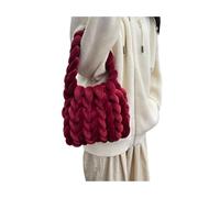 ZYAGH Sac d'ordinateur créatif en fil de velours fait à la main, sac à tricoter à ligne épaisse, sac à bandoulière à main(22,35X29X20cm)