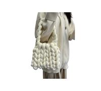 ZYAGH Sac d'ordinateur créatif en fil de velours fait à la main, sac à tricoter à ligne épaisse, sac à bandoulière à main(10,28X20X20CM)