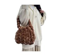 ZYAGH Sac d'ordinateur créatif en fil de velours fait à la main, sac à tricoter à ligne épaisse, sac à bandoulière à main(7,35X29X20cm)