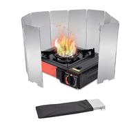 ZYAGH Tall Stove Windscreen Gas/Butane Burner Windshield Aluminum Camping Compact Folding,Outdoor Cooker Wind Shield(9 Piece)
