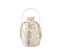 ZYAGH Wisteria Flower Embroidered Bucket Bag Fabric Ethnic Style Handbag With Embroidery
