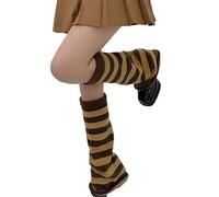 ZYAGH Woman Leg Warmers Autumn And Winter Ribbon Black Knee Long Socks Knitted White(Dark Grey)