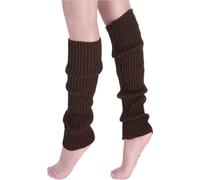 ZYAGH Women's Long Knitted Foot Cover Leg Breathable Warmers Winter Protector Stocking Legging Ladies Striped Warmersocks(Color8)