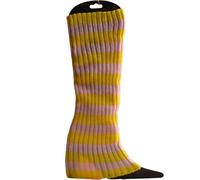 ZYAGH Women's Long Knitted Foot Cover Leg Breathable Warmers Winter Protector Stocking Legging Ladies Striped Warmersocks(Yellow)