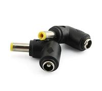 ZYAMY 2pcs 90 Degree Angle 5.5x2.1mm Female Jack to 5.5x2.5mm Male Plug Adapter DC Barrel Power Jack Charging Cable Connector