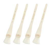 ZYAMY Creative Mark Lot de 4 pinceaux professionnels en poils de chèvre blancs doux de 2,5 cm pour le lavage, le travail de fond, l'aquarelle et la poterie en céramique