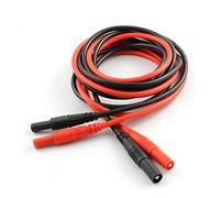 ZYAMY Lot de 2 rallonges de câbles de test mâle vers femelle de 4 mm - Fiche banane vers jack - Câbles en silicone très résistants - Adaptateurs de sondes de multimètre (1 rouge + 1 noir)