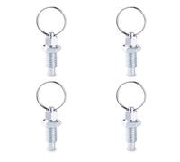 ZYAMY Lot de 4 pistons à ressort M6 en acier inoxydable non verrouillable à colonne courte manuel télescopique avec anneau de traction