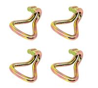 ZYAMY Lot de 4 sangles d'arrimage à cliquet robustes à double crochet en J avec crochets de charge de 999,7 kg - Accessoires pour cerclage sur voitures, camions, remorques - 1,5