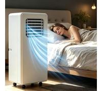 ZYANBIN Climatiseur Mobile 12000 BTU 18000 BTU Réversible Monobloc sans Unité Extérieure, Ventilateur Silencieux sur roulettes avec Télécommande pour Bureau et Appa..., 18000btu