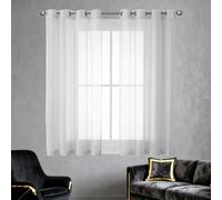 ZYANBIN Rideaux Voilage Transparent 400 x 340 cm Semi Transparent Draperies Demi Doux et Esthétiques pour Fenêtre Porte Cuisine Chambre Enfant, Gris Clair