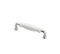 ZYAYNG 6pcs White Ceramic Door Handles Modern Furniture Knobs Zinc Alloy Pulls Kitchen Cupboards Cabinet Drawer Handle Pour Tiroirs(Silver-96mm)