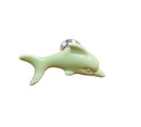 ZYAYNG 7PCS Ceramic Handle Cabinet Door Drawer Single Hole White Dolphin Sea World Cartoon Pour Tiroirs(Green)