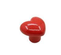 ZYAYNG 8PCS Single Hole Heart Shaped Door Handles No- punching Heart-shaped Ceramic Cabinet Knob Colored Pull Furniture Pour Tiroirs(Red)