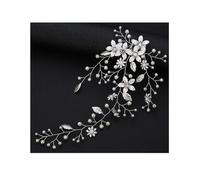 ZYAYNG Accessoires De Coiffure pour MariéEs 2 pièces Fleur mariée Mariage Cheveux Vigne Perle mariée Cheveux pièce Feuille Cheveux Accessoires Bandeau for Femmes Bijoux pour La DéCoration(Silver)