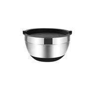 ZYAYNG Bol MéLangeur En Acier Inoxydable 1/6PCS Silicone Bottom Thickened with Lid Cooking Basin Stainless Steel Egg Beating Salad Mixing Kitchen Baking Pour La Cuisine(28 cm)