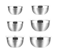 ZYAYNG Bol MéLangeur En Acier Inoxydable Stainless Steel Mixing Bowls Non Slip Nesting Whisking Set Kitchen For Salad Cooking Baking Pour La Cuisine(6 pcs)