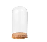 ZYAYNG Ensemble d'exposition de dôme en Verre avec Support Bois, présentoir Fleurs, étui Micro Paysage for la décoration Maison, DIY, 4 pièces pour Présentation(9cmx12cm)