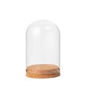 ZYAYNG Ensemble d'exposition de dôme en Verre avec Support Bois, présentoir Fleurs, étui Micro Paysage for la décoration Maison, DIY, 4 pièces pour Présentation(8cmx10cm)