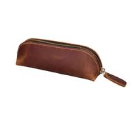 ZYAYNG éTui à Stylos en Cuir Handmade Genuine Leather Pencil Bag Retro Simple Stationery Holder Pen Case Storage pour Stylo