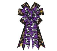 ZYAYNG NœUd pour Couronne d'automne Grands nœuds for Couronne - Chat crâne d'halloween en Toile de Jute Noire et Violette, décorations for Sapin Noël Porte d'entrée pour Une FêTe à La Maison