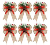 ZYAYNG NœUd pour Couronne d'automne Lot de 6 décorations Noël en Forme Pomme pin, d'aiguilles, nœud, Grille, Ruban, for Arbre, ameublement la Maison pour Une FêTe à La Maison(ColorA 6PCS)