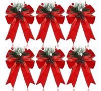 ZYAYNG NœUd pour Couronne d'automne Lot de 6 décorations Noël en Forme Pomme pin, d'aiguilles, nœud, Grille, Ruban, for Arbre, ameublement la Maison pour Une FêTe à La Maison(Color D 6PCS)