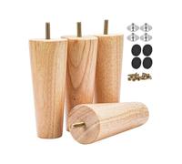 ZYAYNG Pieds de Meubles en Bois chêne 4 pièces 15CM pour Mobilier | Pieds de meubles à vis M8, pièces de rechange for armoire, canapé, commode, chaise, Table ottomane(Straight cone 15CM)