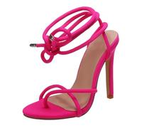 ZYAYNG Sandales à Talons Hauts Sandales à talons aiguilles d'été brides croisées, chaussures confortables hauts fins, sandales respirantes bout ouvert Pour Femmes(Hot Pink,37)