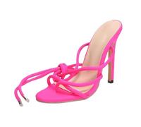 ZYAYNG Sandales à Talons Hauts Sandales à talons hauts for femmes, chaussures respirantes, décontractées, lacets, élégantes, for banquets et fêtes Pour Femmes(Pink,38)