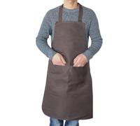 ZYAYNG Tabliers De Chef Tabliers de Chef imperméables for femmes, 3 pièces, avec poches, couleur unie, cuisine, Restaurant, atelier, tablier travail artistique Pour La Cuisine(Coffee)